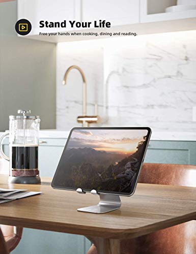 Lamicall Tablet Stand Holder for Desk - Adjustable Stand for 4-13" Tablets - color: Silver