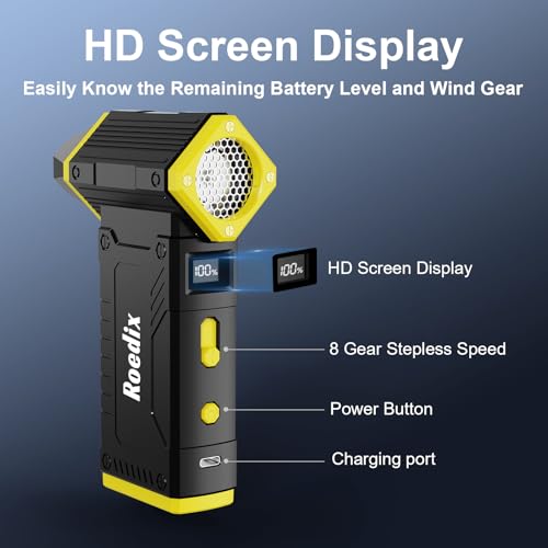 Roedix Compressed Air Duster Canned, 10000mAh 210000RPM 8-Gear Air Blower