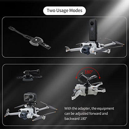 Hanatora Camera Expansion Mount Holder with Adapter for DJI Mini/Mavic Drone, Sports Cameras Connector Bracket Accessories