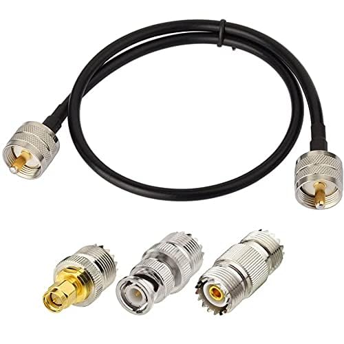 Superbat PL259 to PL259 RG58 Coax Cable 20inch +3pcs SMA/BNC/SO239 Adapter - size: 1.67 ft