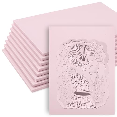 8 Pack Pale Pink Linoleum Blocks for Printmaking, 8 x 6 Inch - size: 8"x6"