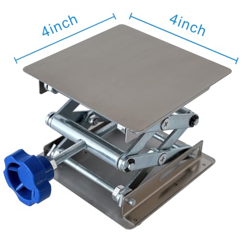 4"x4" Stainless Steel Lab Jack Mini Scissor Lift 6.6lbs Load Capacity