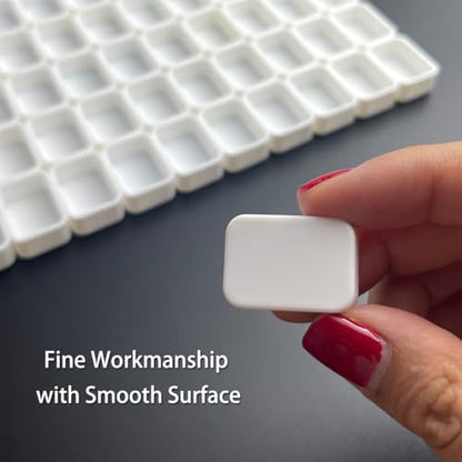 FCLUB 54PCS 2.5ml Refillable Watercolor Pans Empty Compatible with Holbein - color: White, size: 54 Pieces 2.5 ml Pans