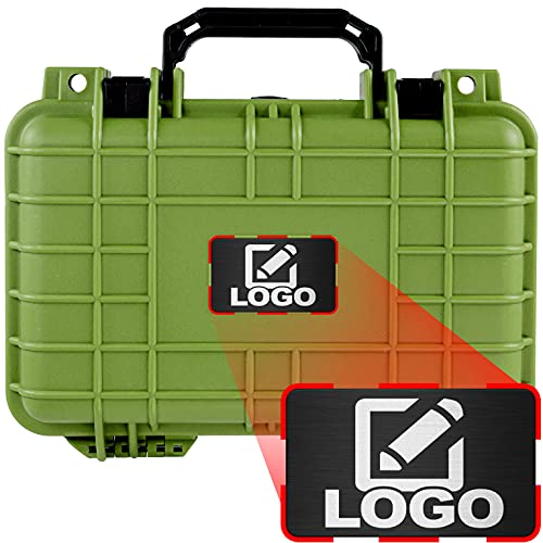 Eylar Protective Gear and Camera Hard Case with Custom Logo Plate Waterproof Dry Box with Foam 11.6 Inch 8.3 Inch 3.8 Inch, TSA Approved, Lockable (Green) - color: Green