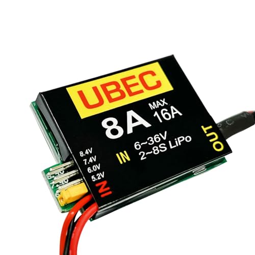 2-8S LiPo UBEC-8A BEC 5.2/6.0/7.4/8.4V Servo Independent Power Supply for RC Car Fixed Wing Airplane Robot