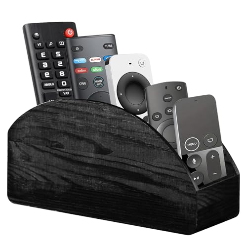 BIBELUN TV Remote Control Holder with 5 Compartments, Bedside Table Remote Caddy, Desktop Storage Box Organizer/Tray to Store Pen, Controllers, Media Player, Cosmetics, Office Supplies, Home Décor