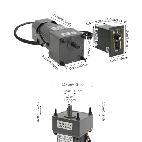 0-45RPM 120W 30K Variable Speed Gear Reduction Motor with Speed Controller - color: 120W 30K