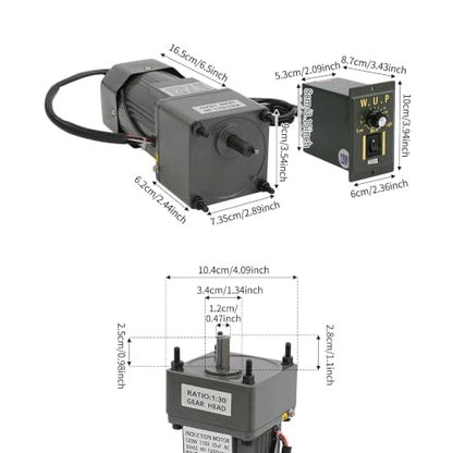 0-45RPM 120W 30K Variable Speed Gear Reduction Motor with Speed Controller - color: 120W 30K