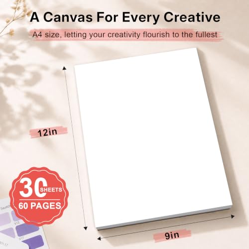 Umriox 30 Sheets Marker Paper Pad, 9x12 Bleedproof Sketchbook for Beginners - size: 30 Sheets/60 Pages