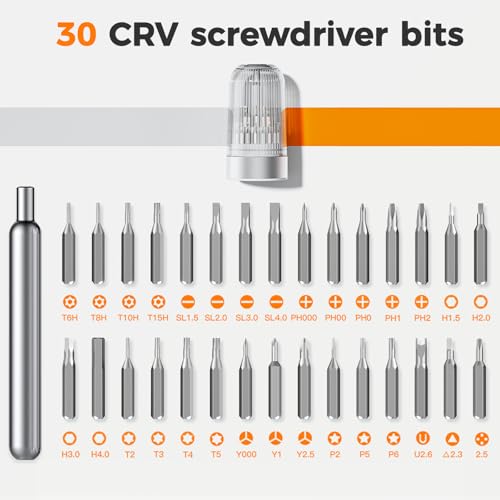 31 in 1 Mini Pocket Screwdriver Set, Magnetic Repair Kit - color: Silver