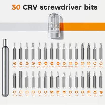 31 in 1 Mini Pocket Screwdriver Set, Magnetic Repair Kit - color: Silver