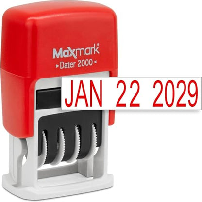 MaxMark 2000 Dater Self Inking Date Stamp - Red - Pack of 2 - color: Red, size: Pack of 2 - 2000
