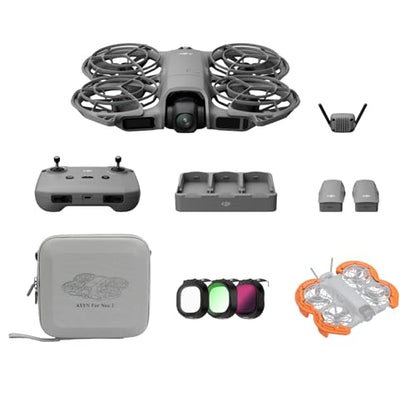 DJI Neo 2 Fly More Combo With RC-N3 Remote Controller, Stable Transmission With Digital Transceiver, 3 Batteries, Carrying Case, Propeller Guard, Filter Kit