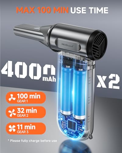 WeGuard Compressed Air Duster, 180000RPM Air Blower for Cleaning (Grey)
