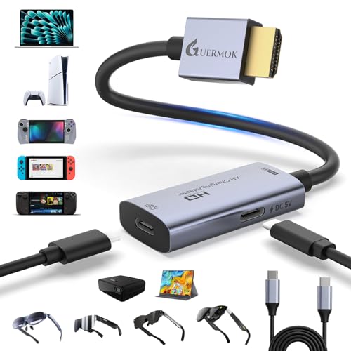 Guermok HDMI to USB C Video Display Adapter, 4.9ft AR Glasses Hub, 4K@60Hz - color: Silver, size: 4.9FT