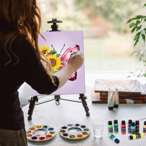 AmazingSpark 12 Set Sip and Paint Kit for Adults Pre Drawn Canvas,Butterfly - style: Butterfly