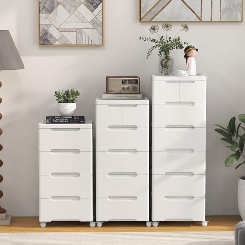 LOKO 5-Drawer Plastic Rolling Storage Cart (16"x13"x31") - size: 16”x13”x31” (5 Drawers)