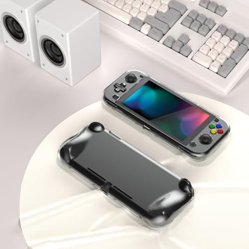 PlayVital Clear Series Protective Case for Nintendo Switch Lite, Glossy Ergonomic Hard Grip Cover - Shock-absorbent Anti-Scratch Shell Case with Screen Protector & Thumb Grips & Button Caps - color: Clear