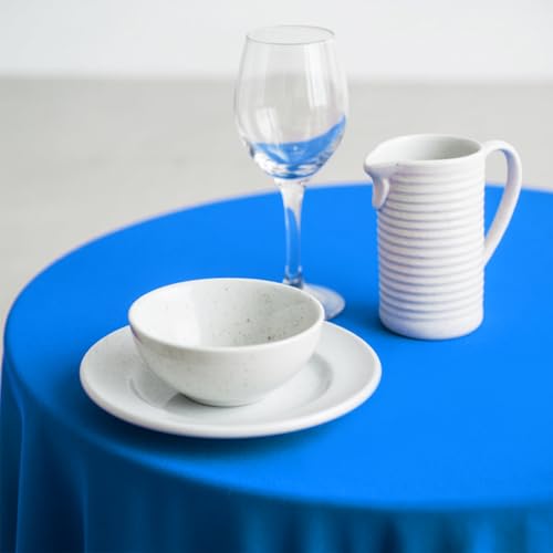 10 Pack Premium Disposable Plastic Tablecloth 84" Round Table Cover for Birthdays Weddings Christmas Anniversary Buffet Table (Blue) - color: Blue, size: 84" Round