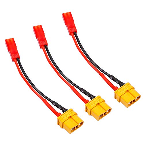 FLY RC 3pcs XT60 Female to JST Female Charging Adapter Lead Wire for Plane Car Helicopter Charger - style: XT60 Female to JST Female