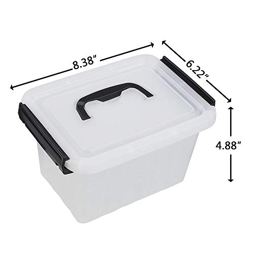Asking Small Plastic Latching Box, Lidded Storage Bins, 6 Packs, 3 Quart - size: 3 L