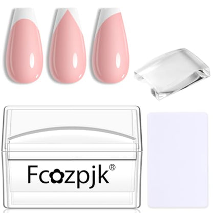 Fcozpjk French Tip Tool, 3PCS Clear Silicone Nail Art Stamper Scraper Kit - color: Square