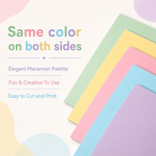 100 Sheets Pastel Construction Paper Assorted Color Pastel Cardstock Thick