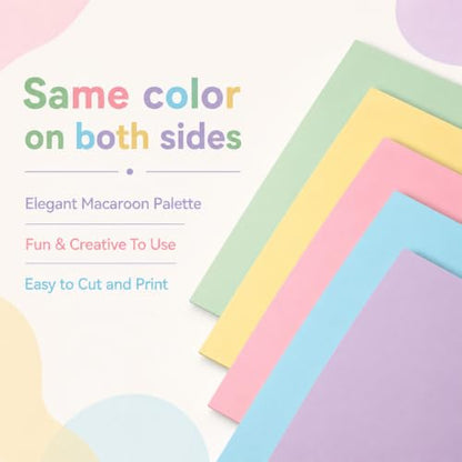 100 Sheets Pastel Construction Paper Assorted Color Pastel Cardstock Thick