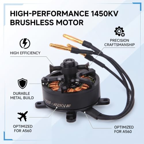 Brushless Motor, High Performance 1450KV 2206 Size with 20A ESC, Fixed Wing Replacement for RC Aircraft Drone Racing FPV Flying Hobbyists