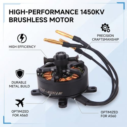 Brushless Motor, High Performance 1450KV 2206 Size with 20A ESC, Fixed Wing Replacement for RC Aircraft Drone Racing FPV Flying Hobbyists