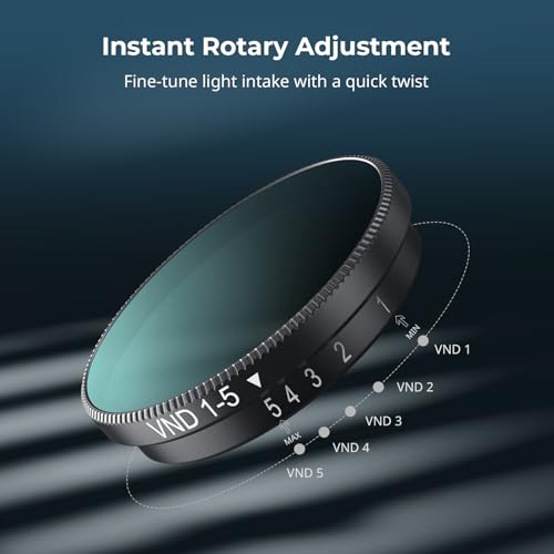 SmallRig Nano VND 1-5 Stop Filter for DJI Osmo Nano, Variable ND2-ND32 Filter, Adjustable ND Filters, Made of Multicoated HD Optical Glass, Includes Storage Case - style: VND Filter