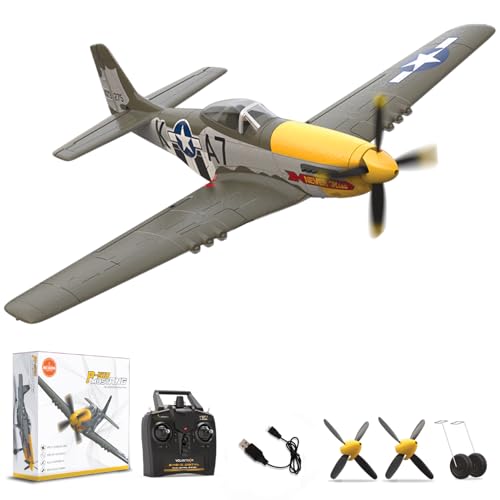 LEAMBE Brushless 4 Channel RC Plane, Ready to Fly Aerobatic Aircraft, Easy Control for Beginners, P51 Mustang RC Airplane for Adults Green - color: Green, size: Extra Large