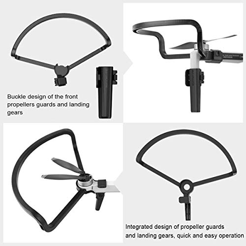 Upgraded Version 2 in 1 Mavic Mini 2 Propellers Guard Rings with Foldable Landing Gear Quick Release Extension Leg Protection Accessory for DJI Mavic Mini 1/Mini 2 /Mini SE Drone(Grey) - color: Propeller Guards