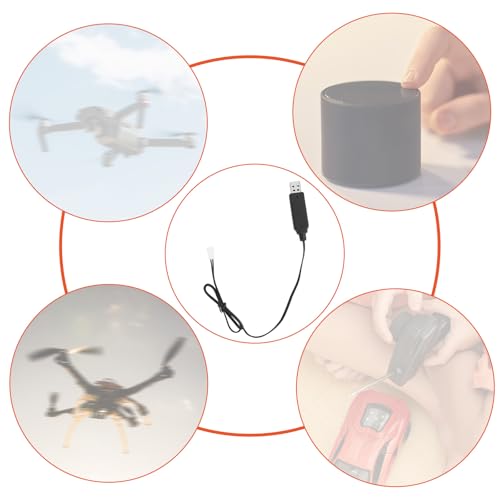 2pcs XH2.54mm 2P USB Charging Cable Replacement for 3.7V Lithium RC Battery, Quadcopter Battery Charger Wire USB Power Cable