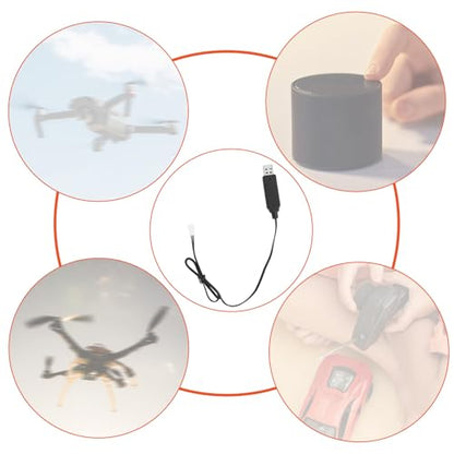 2pcs XH2.54mm 2P USB Charging Cable Replacement for 3.7V Lithium RC Battery, Quadcopter Battery Charger Wire USB Power Cable