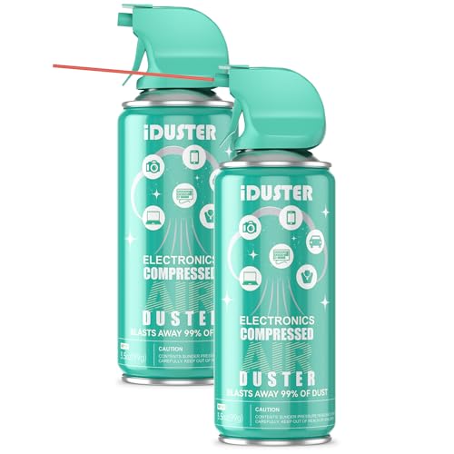 Compressed Canned Air Duster for Computer - iDuster Disposable Electronic Keyboard Cleaner for Cleaning Duster, 2PCS(3.5oz) - size: 3.5oz 2PCS