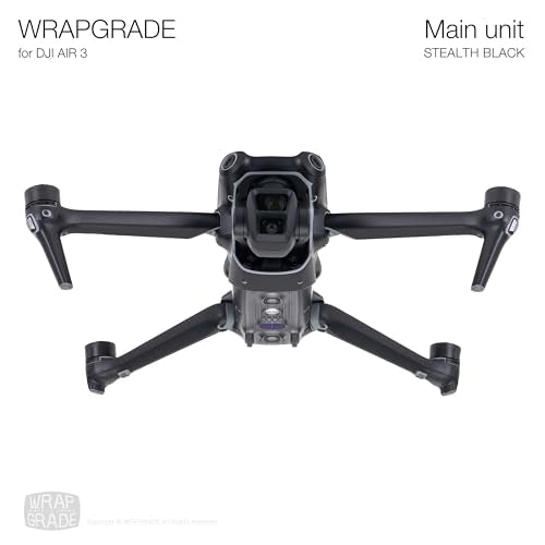 WRAPGRADE Skin Stickers Compatible with DJI Air 3 | Full Wrap (Stealth Black) - color: Stealth Black