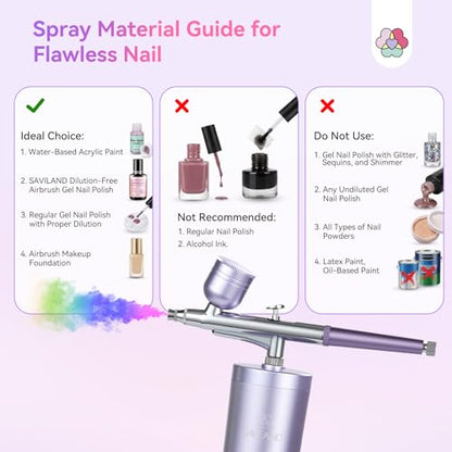 SAVILAND 2026 Airbrush for Nails 25 PSI Nail Airbrush Machine - color: A-Purple