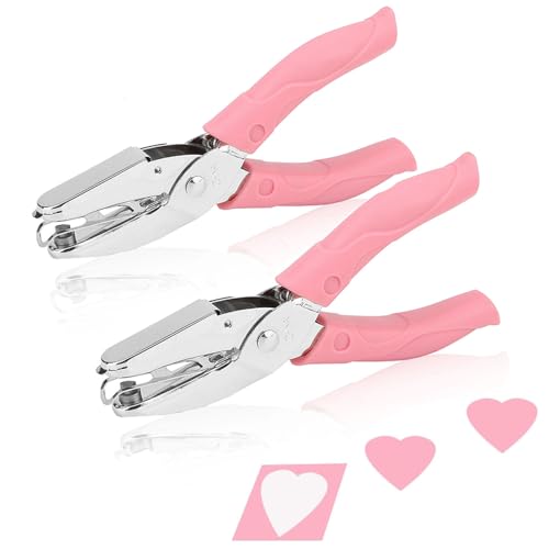 Rongon 1/4in Heart Shaped Hole Puncher, 2PCS Single Paper Punch - size: 2 Pcs Heart Shaped