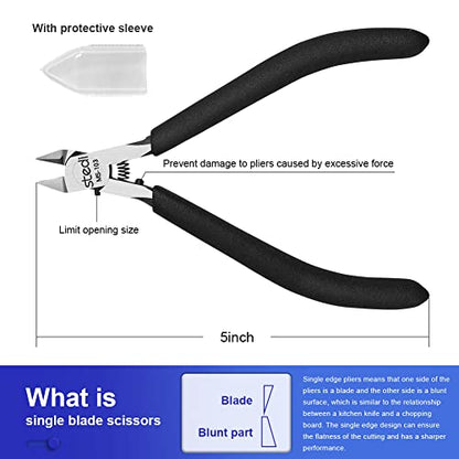 stedi Model Nippers Ultra Thin Single Edge for Plastic Model Kits - style: Single-edged (Black_for Professionals)