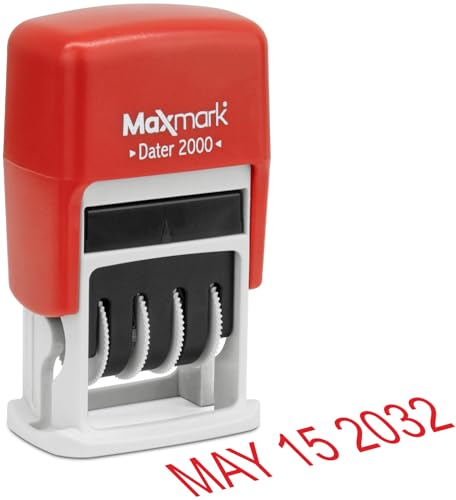MaxMark 2000 Dater Self Inking Date Stamp - Red - color: Red, size: 2000