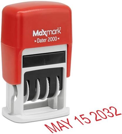 MaxMark 2000 Dater Self Inking Date Stamp - Red - color: Red, size: 2000