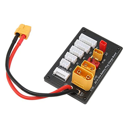 Generic 5 in 1 Lipo Battery Parallel Charging Board, Multi Charger Plate with XT30 XT60 XT90 JST T Connector, Ideal for Imax B6 B6AC IDST