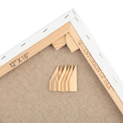 Centurion Deluxe Professional Oil Primed Linen Stretched Canvas, 11oz Linen, 6x6 - Box of 6, 0.67" Deep Canvases, Kiln-Dried Stretchers, Back Stapled, Premium Medium Weight Canvas for Oil Paintings - size: 6"x6"
