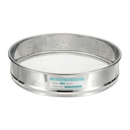 PATIKIL 8 Mesh(2.5mm) Lab Sieve, 11.8"(30cm) Diameter Sifting Screen 304 Stainless Steel Wire Cloth Fine Mesh Sieve for Industrial Laboratory Home Soil Sifter Dry Sift Screens Hash - size: 8Mesh (2.5mm)