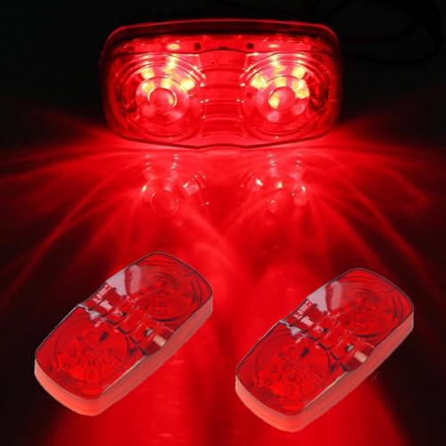 NEW SUN® Red Trailer RV Marker Light, 10 High-intensity LED, 4x2, 12 Pcs - color: 12*Red
