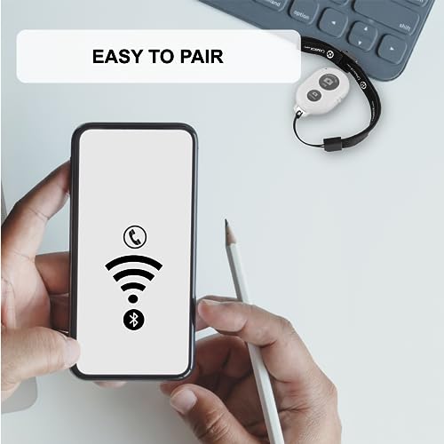 CamKix Camera Shutter Remote Control with Bluetooth Wireless Technology - Create Amazing Photos and Videos Hands-Free - Works with Most Smartphones and Tablets (iOS and Android) - color: White