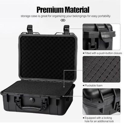 Hard case Waterproof Hard Case with DIY Customizable Foam Insert Portable Protective for Camera Drones Equipments Tools Test Instruments 16.9''x13.7''x5.9'' - color: 16.9''x13.7''x5.9''