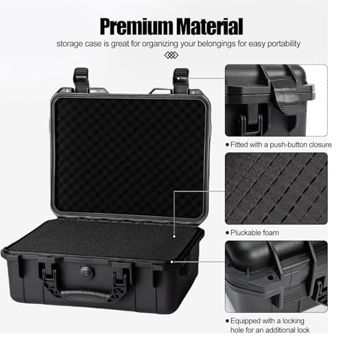 Hard case Waterproof Hard Case with DIY Customizable Foam Insert Portable Protective for Camera Drones Equipments Tools Test Instruments 16.9''x13.7''x5.9'' - color: 16.9''x13.7''x5.9''