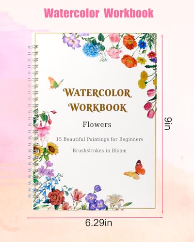 Flower Watercolor Workbook for Adults and Beginners - color: c-flower